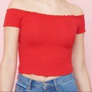 Garage Off-the-Shoulder Top Red size:XS